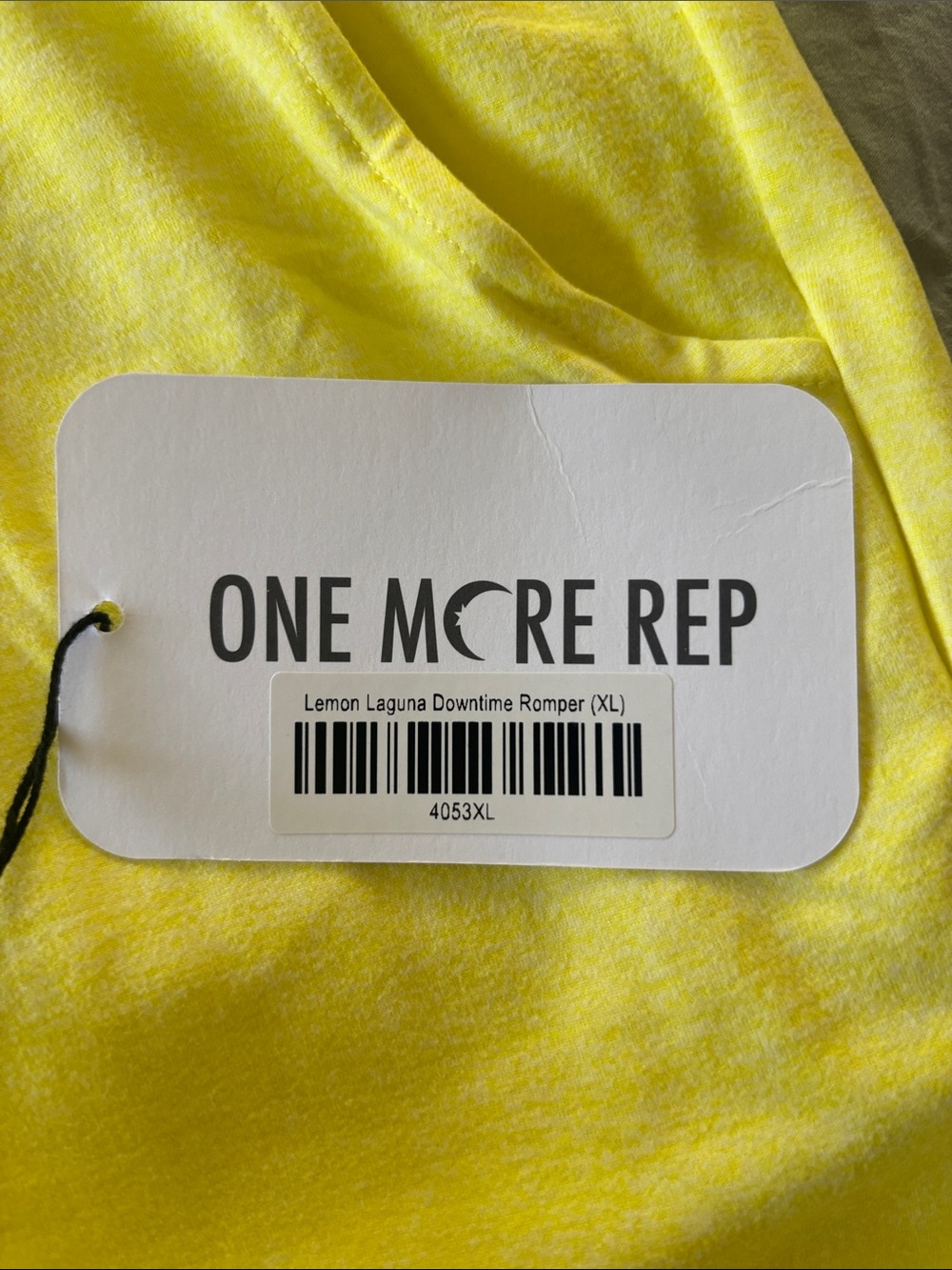 Bright Yellow Racerback Romper with Drawstring Waist - Picture 3 of 3